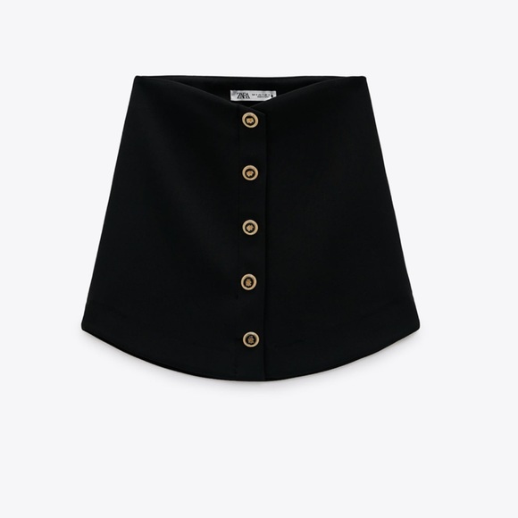 Zara new high waist golden button mini skirt - Picture 5 of 6